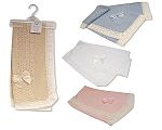 Châle bébé avec motif pointelle, dentelle et nœud - Grossiste et Fournisseur
