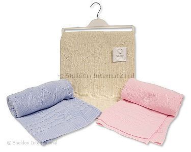 Châle bébé avec motif en losange et tricot câblé - Grossiste et Fournisseur
