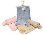 Tricoté couverture/enveloppe bébé avec pompons - Grossiste et Fournisseur