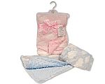 Couverture/enveloppe bébé avec bulle velour verso - Nuages/ Cœurs - Grossiste et Fournisseur