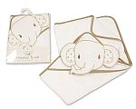 3D cape de bain bébé - Éléphant - Blanc/Taupe - Grossiste et Fournisseur