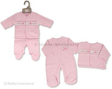 2 pcs ensemble bébé fille avec smocks - Princesse - Grossiste et Fournisseur