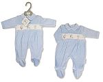 Pyjama velours bébé garçon  avec smocks - Lapin - Grossiste et Fournisseur