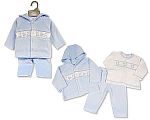 3 pcs ensemble bébé garçon avec smocks et capuche - Doux - Grossiste et Fournisseur