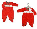 Pyjama velours bébé de Noël avec smocks - Bonhomme de Neige - Grossiste et Fournisseur