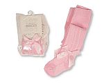 Collants en coton pour bébés avec nœud - Rose - Grossiste et Fournisseur