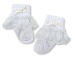 Chaussettes bébé fille avec dentelle et rosebud nœud - Grossiste et Fournisseur