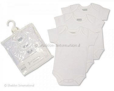 Body en coton blanc à manches courtes - 3-Packs - Grossiste et Fournisseur