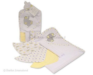 Cape de bain et débarbouillette set - Citron - Grossiste et Fournisseur