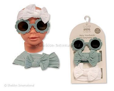 Bébé 2 bandeaux et lunettes solaires set - Vert - Grossiste et Fournisseur