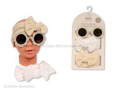 Bébé 2 bandeaux et lunettes solaires set - Taupe - Grossiste et Fournisseur