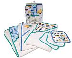 6 pièces cape de bain et débarbouillette set pour bébé garçon