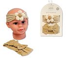 2 bandeaux avec nœud et fleur set - Taupe - Grossiste et Fournisseur