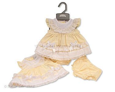 Robe bébé prématuré avec nœuds et dentelle - Grossiste et Fournisseur