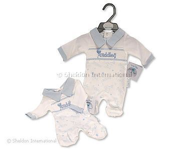 Pyjama pour bébé garçon prématuré avec smocks - Câlins - Grossiste et Fournisseur