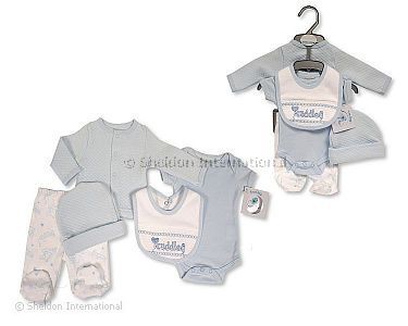 5 pcs ensemble pour bébé garçon prématuré avec smocks - Câlins - Grossiste et Fournisseur