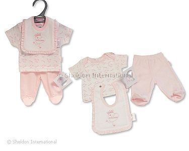 3 pcs ensemble bébé fille prématuré avec nœuds - Princesse - Grossiste et Fournisseur