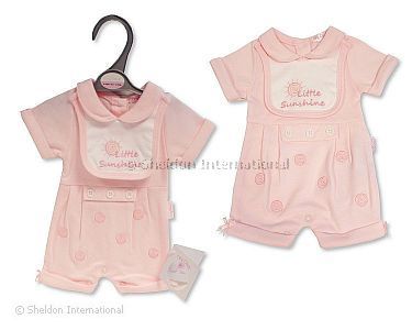 Barboteuse bébé fille prématuré avec bavoir - Petit Soleil - Grossiste et Fournisseur