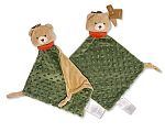 Teddy doudou bébé avec hochet et foulard